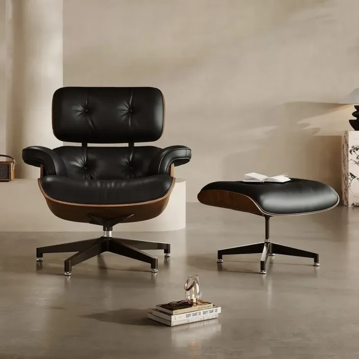 Globe Furnishings - Eames Leather Lounge Chair Globe Furnishings - Eames Leather Lounge Chair