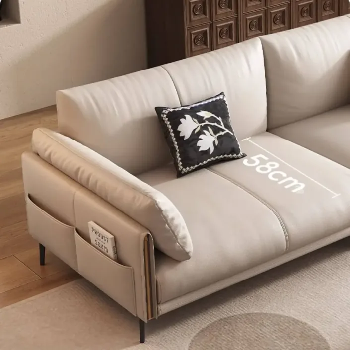 Globe Furnishings - Modern Minimalist Top-Grain Leather Vintage Style Sofa Globe Furnishings - Modern Minimalist Top-Grain Leather Vintage Style Sofa
