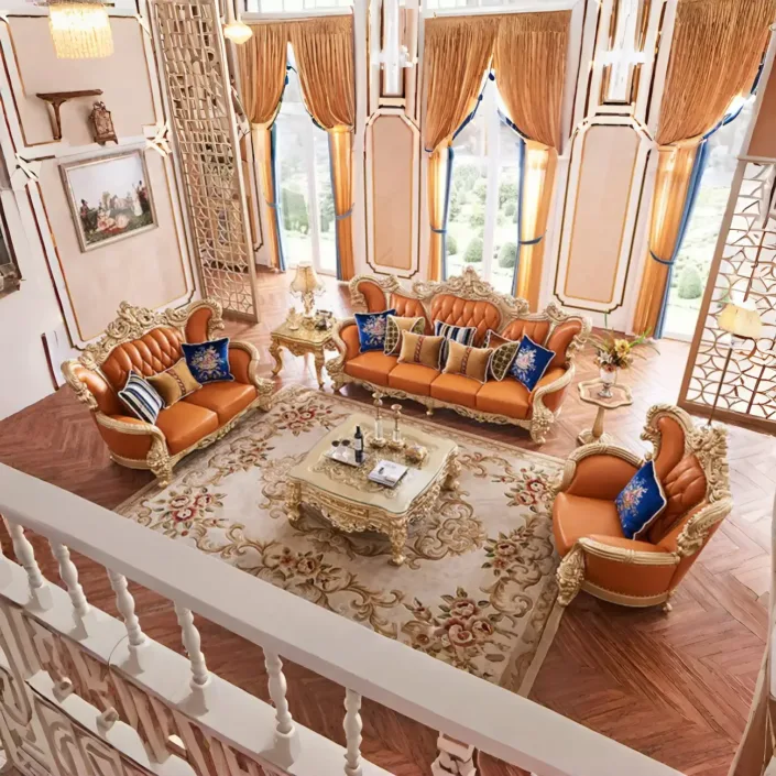 Globe Furnishings - European Luxury Palace Villa Solid Wood Sofa Globe Furnishings - European Luxury Palace Villa Solid Wood Sofa