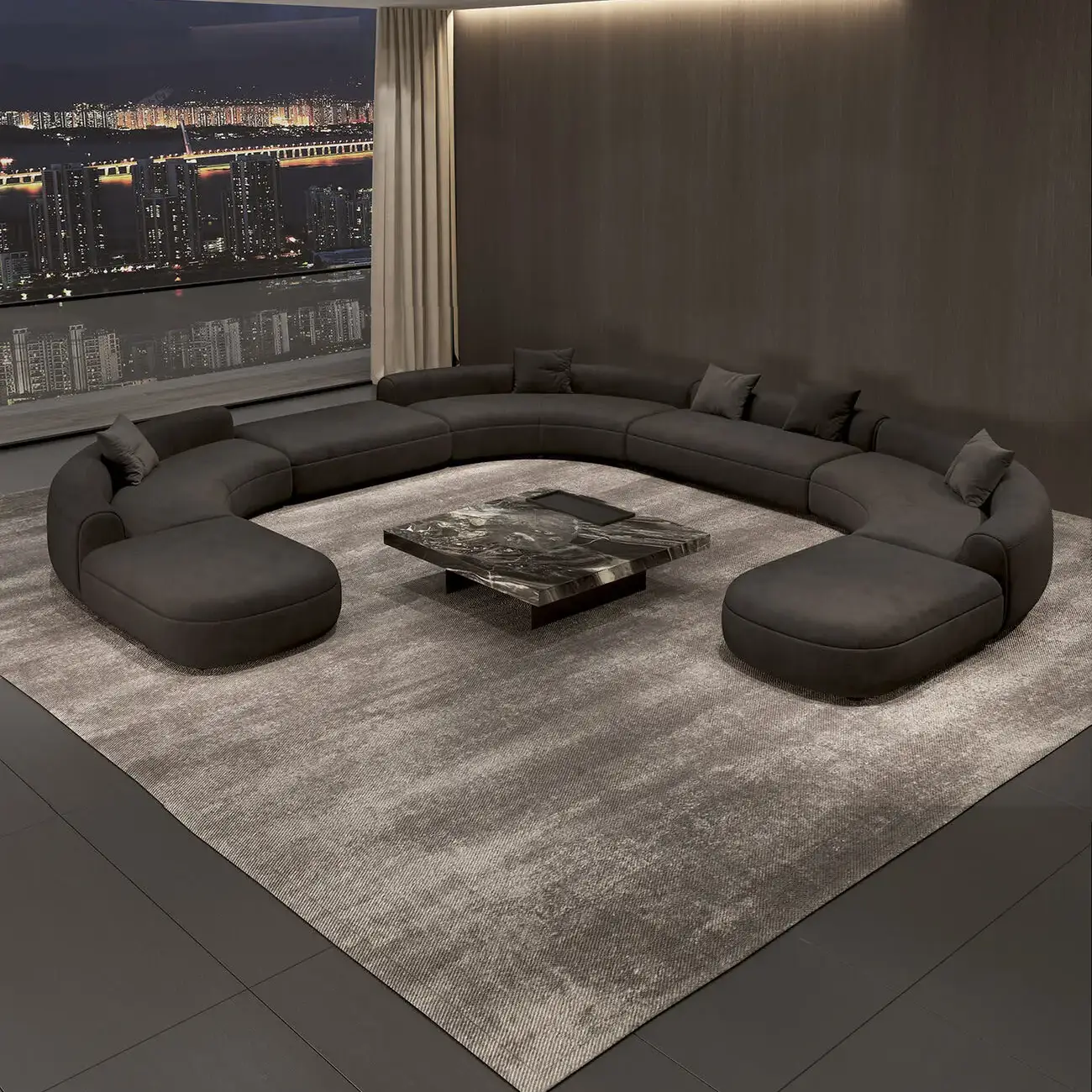 主图-03 Globe Furnishings - Baxter Italian Curved Sofa