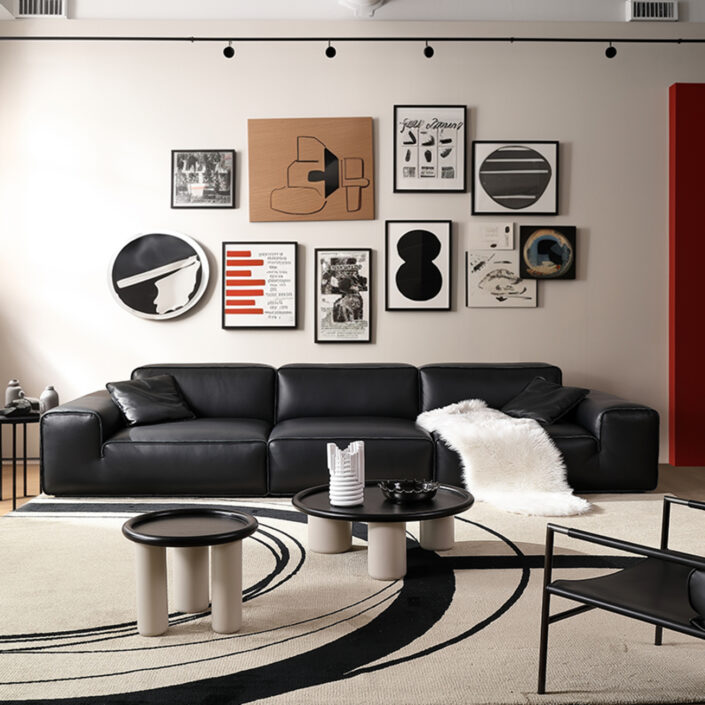 Globe Furnishings - Big Black Bull Italian-Style Luxury Sofa Globe Furnishings - Big Black Bull Italian-Style Luxury Sofa