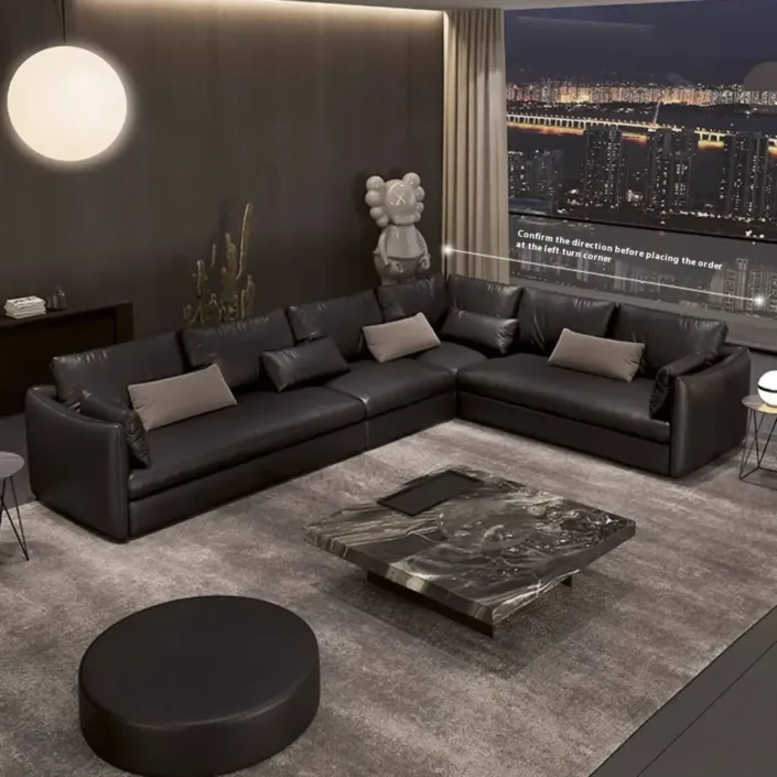Italian Minimalist Chanel Leather Sofa