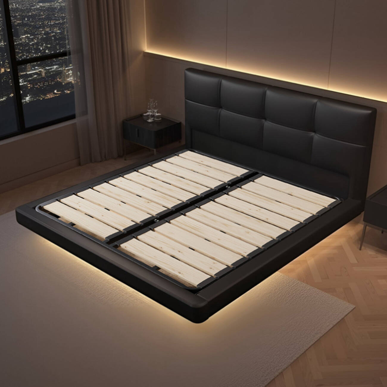 主图-03(1) Globe Furnishings - Luxury Floating Bed in the Master Bedroom