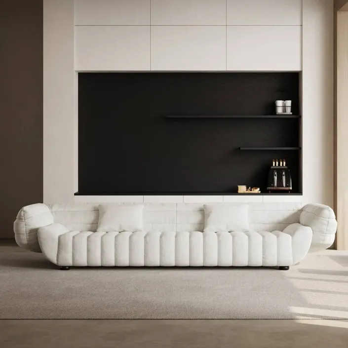 Globe Furnishings - Italian-Style Sofa Banana Boat Designer Upholstered Sofa Globe Furnishings - Italian-Style Sofa Banana Boat Designer Upholstered Sofa