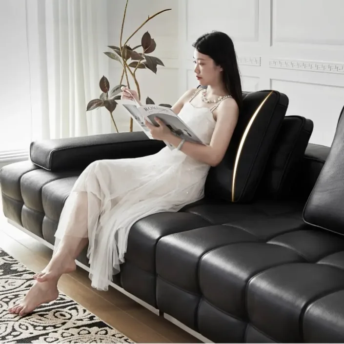 Globe Furnishings - Laurence Haute Couture Top-Grain Leather Sofa Globe Furnishings - Laurence Haute Couture Top-Grain Leather Sofa