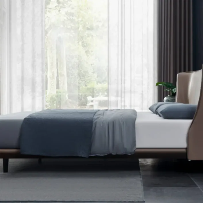 Globe Furnishings - Top-Grain Leather Designer Saddle Bed Globe Furnishings - Top-Grain Leather Designer Saddle Bed