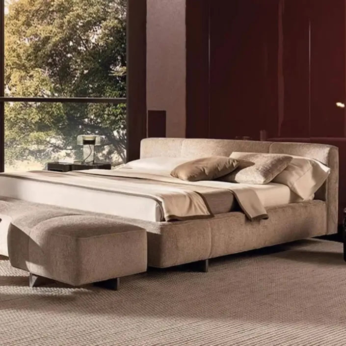 Globe Furnishings - Italian Haute Couture Linen and Cotton Fabric Yves Bed Globe Furnishings - Italian Haute Couture Linen and Cotton Fabric Yves Bed