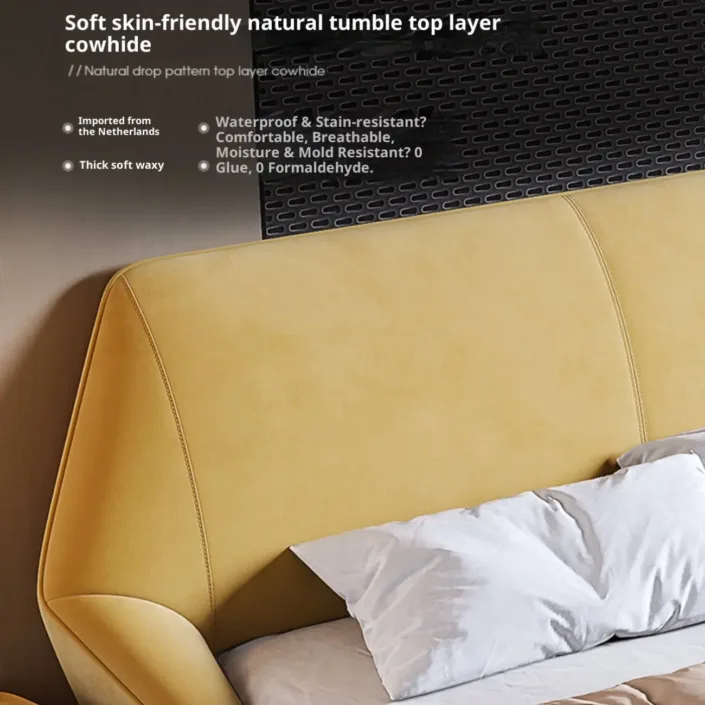 Globe Furnishings - Italian-Style Luxury Leather Double Bed Globe Furnishings - Italian-Style Luxury Leather Double Bed