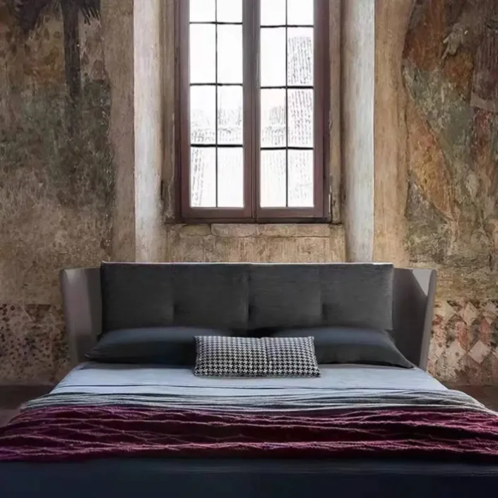 Globe Furnishings - Bretagne Bed in Italian Minimalist Genuine Leather Globe Furnishings - Bretagne Bed in Italian Minimalist Genuine Leather