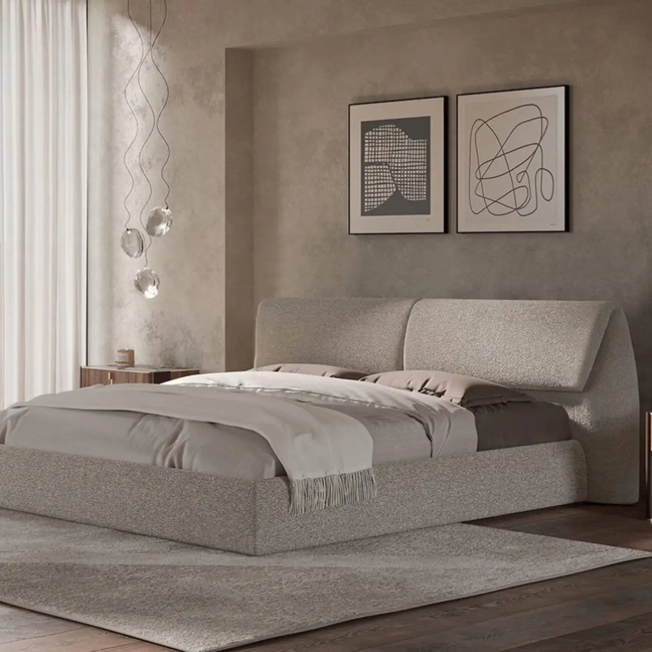 主图-04 Globe Furnishings - Italian-inspired Light Luxury SIMON Bed