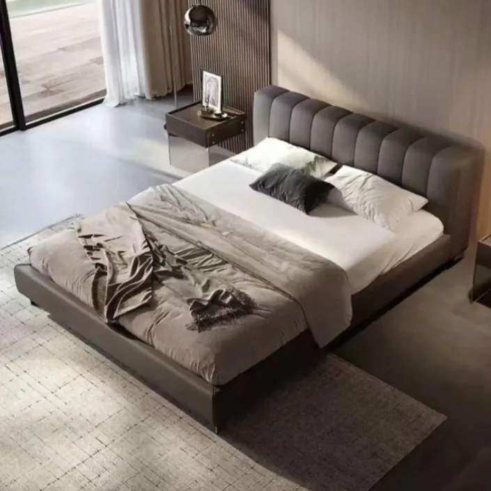 Globe Furnishings - Modern Minimalist Piano Key Double Bed Globe Furnishings - Modern Minimalist Piano Key Double Bed
