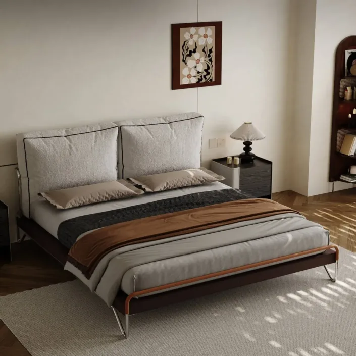 Globe Furnishings - Carmelot Chenille Upholstered Bed Globe Furnishings - Carmelot Chenille Upholstered Bed