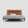 Steel Frame Poltrona Frau Genuine Leather Bed