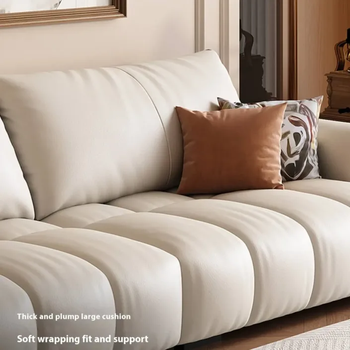 Globe Furnishings - Pastry-shaped piano key genuine leather sofa Globe Furnishings - Pastry-shaped piano key genuine leather sofa