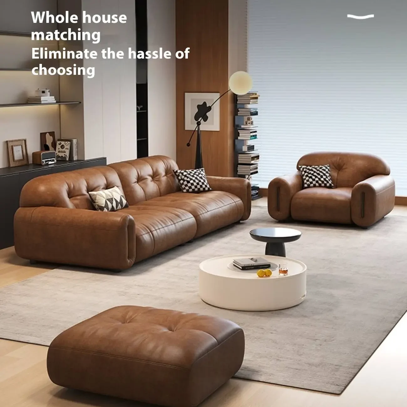 主图-04 Globe Furnishings - Vintage-style oil-waxed leather sofa