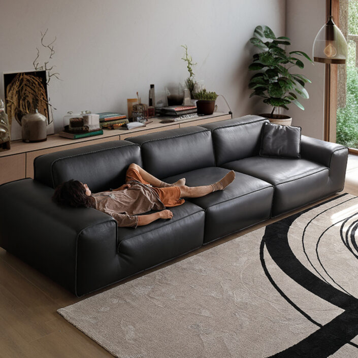 Globe Furnishings - Big Black Bull Italian-Style Luxury Sofa Globe Furnishings - Big Black Bull Italian-Style Luxury Sofa