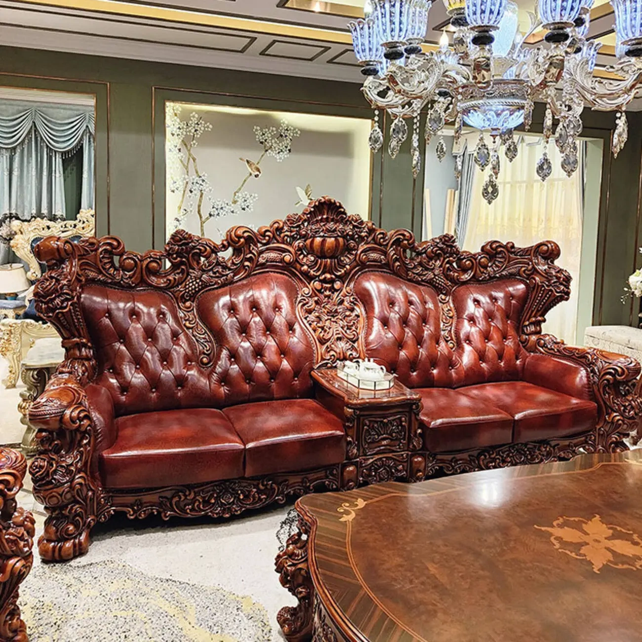 主图-05 (1) Globe Furnishings - European Top Tier Cowhide Villa Sofa