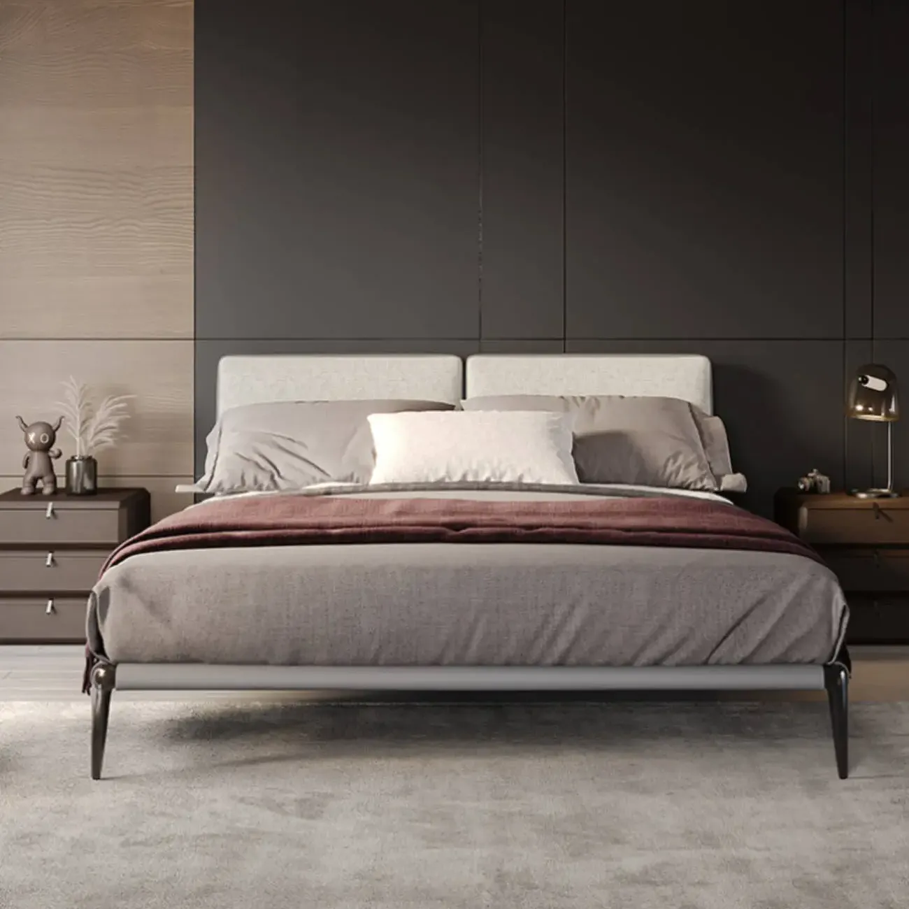 主图-05 Globe Furnishings - Park Italian Minimalist Leather Bed
