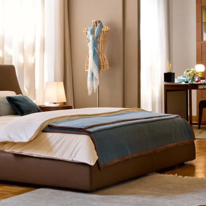 Globe Furnishings - Altea Italian Minimalist Linen-Cotton Bed Globe Furnishings - Altea Italian Minimalist Linen-Cotton Bed
