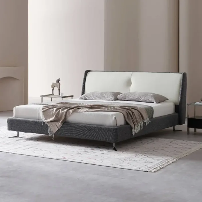 Globe Furnishings - Spencer Italian Minimalist Genuine Leather Bed Globe Furnishings - Spencer Italian Minimalist Genuine Leather Bed