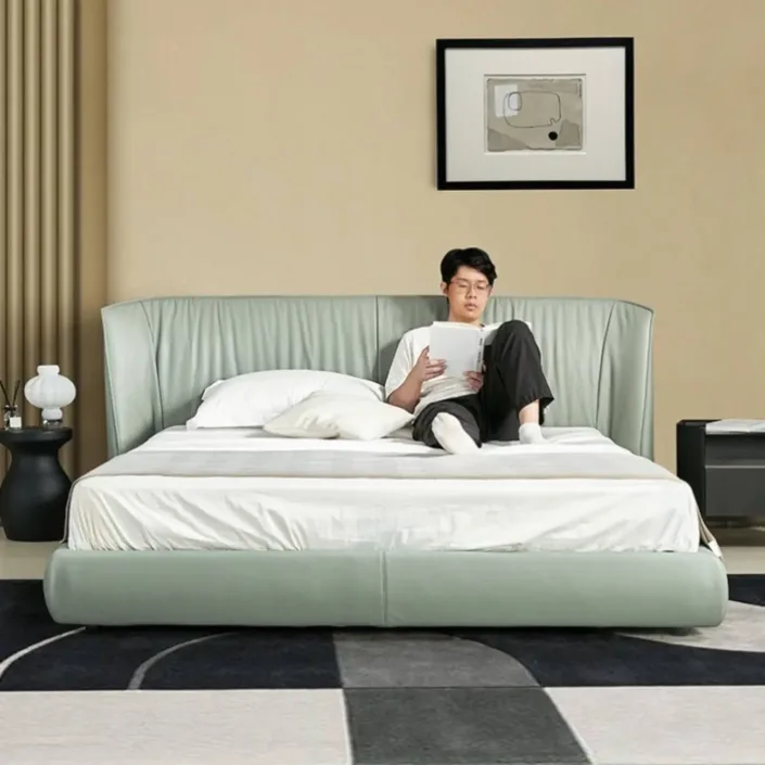 Globe Furnishings - Poltrona Frau Archibald Leather Bed Globe Furnishings - Poltrona Frau Archibald Leather Bed