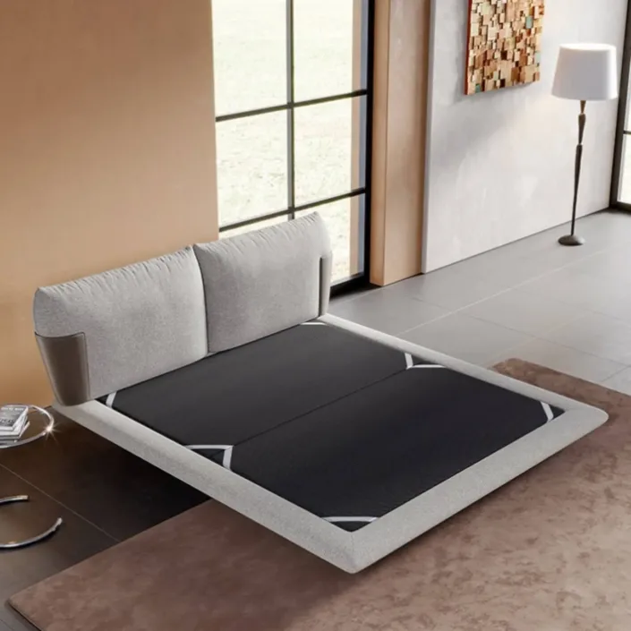 Globe Furnishings - Minimalist Modern Upholstered Saddle Bed Globe Furnishings - Minimalist Modern Upholstered Saddle Bed