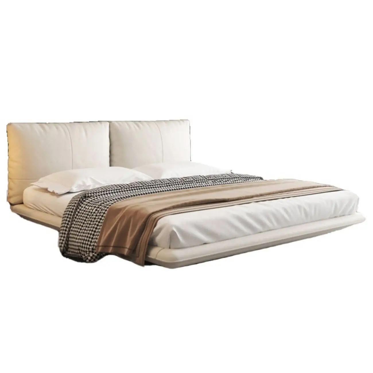 主图-05 Globe Furnishings - Floating-Style Italian Minimalist Leather Bed