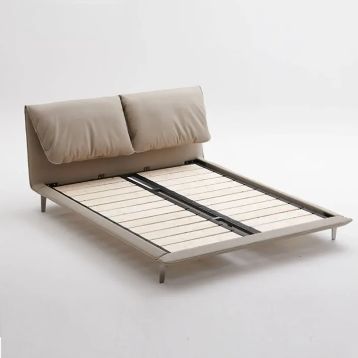 Globe Furnishings - Elephant Ear Bed Italian Minimalist Genuine Leather Bed Globe Furnishings - Elephant Ear Bed Italian Minimalist Genuine Leather Bed