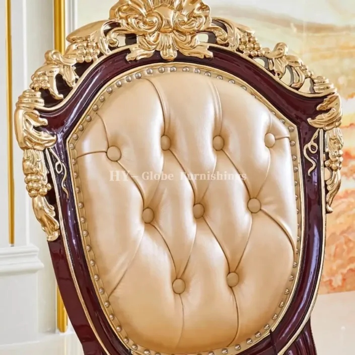 Globe Furnishings - European-style Palace Solid Wood Carved Dining Table and Chair Set Globe Furnishings - European-style Palace Solid Wood Carved Dining Table and Chair Set