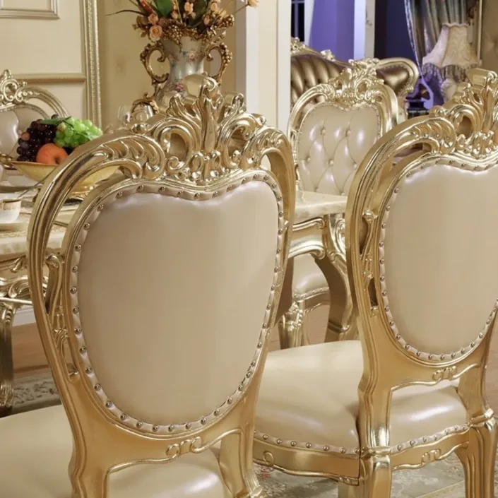 Globe Furnishings - European Champagne Gold Palace Vintage Dining Chair Set Globe Furnishings - European Champagne Gold Palace Vintage Dining Chair Set