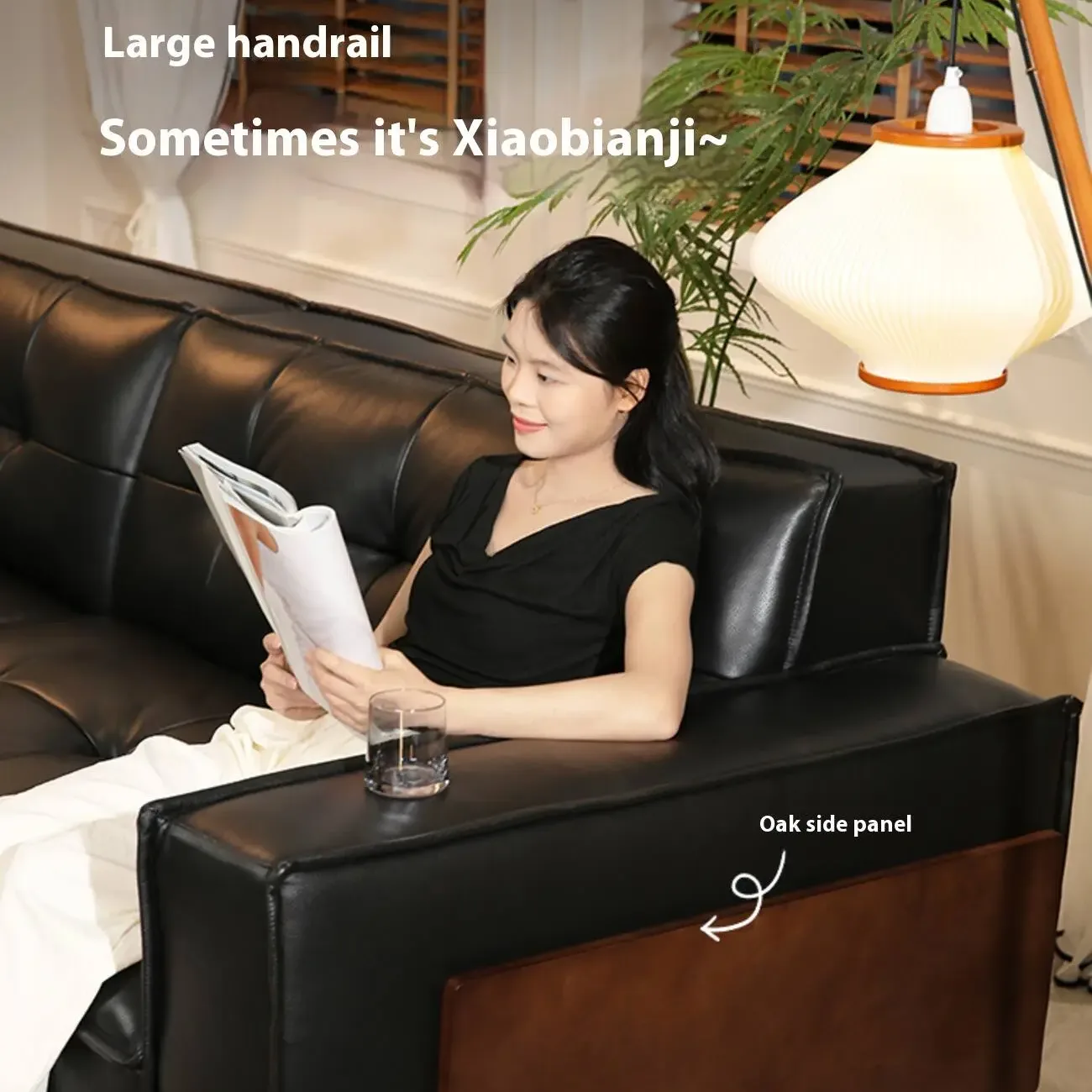 主图-05 Globe Furnishings - Top-Grain Leather American Vintage Solid Wood Sofa