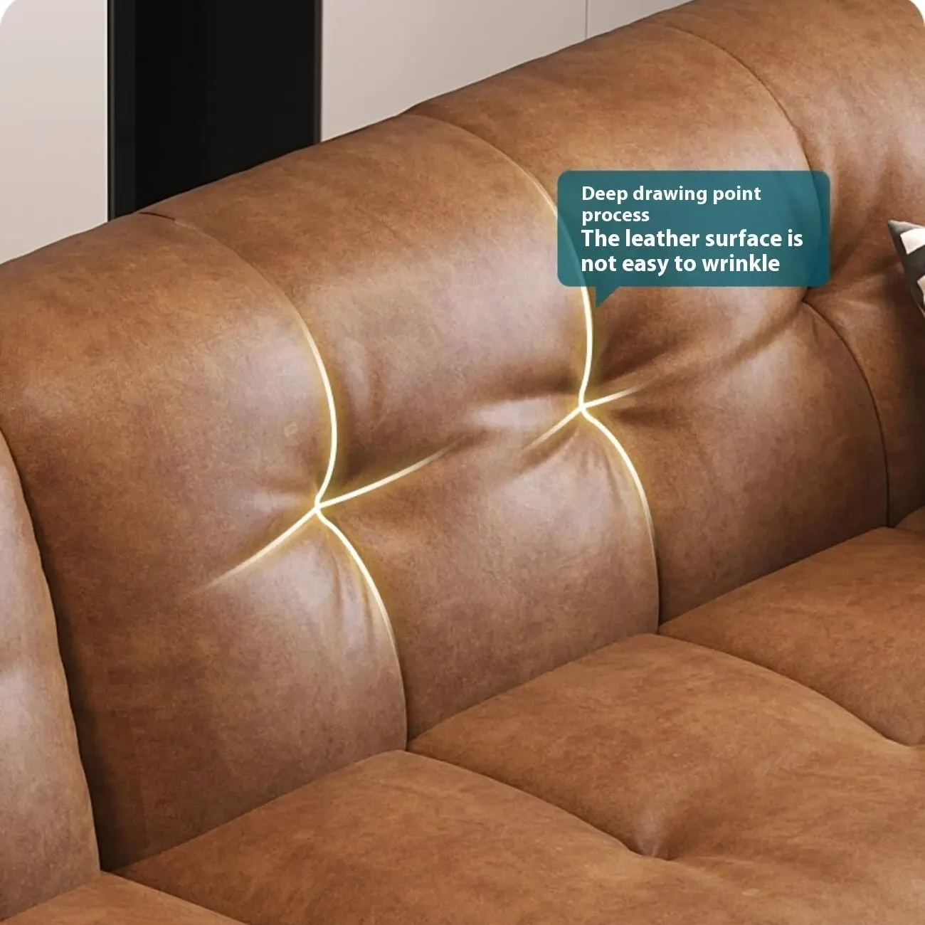 主图-05 Globe Furnishings - Vintage-style oil-waxed leather sofa