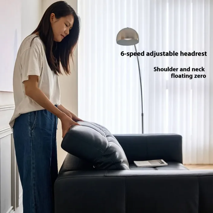 Globe Furnishings - Bauhaus New Adjustable Head Layer Leather Sofa with Cushions Globe Furnishings - Bauhaus New Adjustable Head Layer Leather Sofa with Cushions