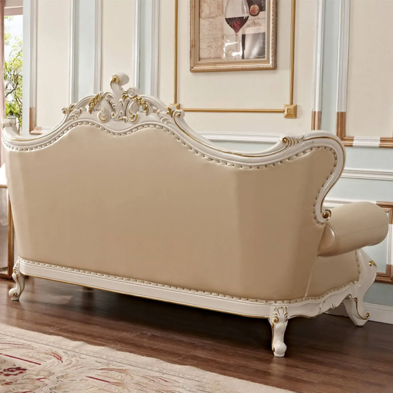 主图-05 Globe Furnishings - European Style Solid Wood Carved Palace Villa Sofa