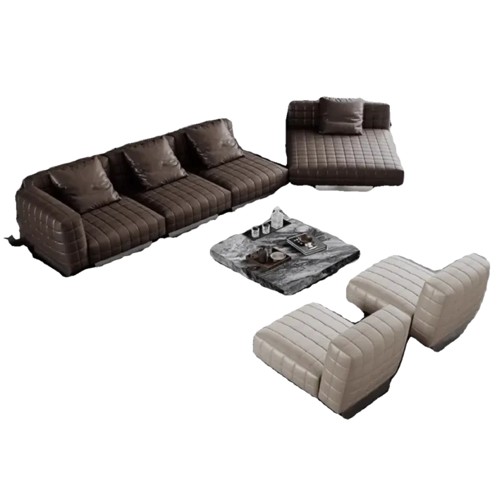Globe Furnishings - Italian Minimalist Checkered Sofa Globe Furnishings - Italian Minimalist Checkered Sofa