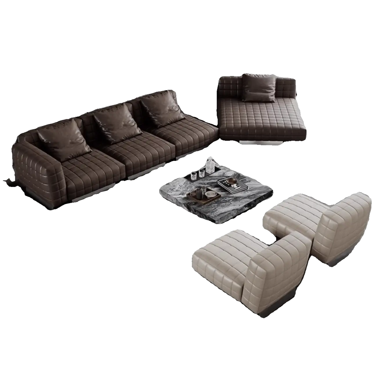 主图-05 Globe Furnishings - Italian Minimalist Checkered Sofa