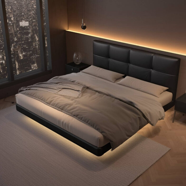 Globe Furnishings - Luxury Floating Bed in the Master Bedroom Globe Furnishings - Luxury Floating Bed in the Master Bedroom