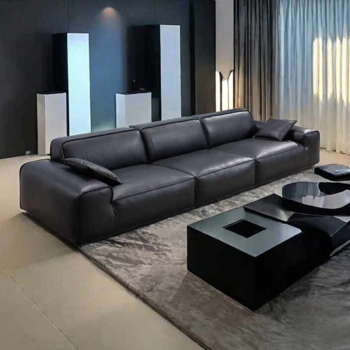 Globe Furnishings - Big Black Bull Italian-Style Luxury Sofa Globe Furnishings - Big Black Bull Italian-Style Luxury Sofa