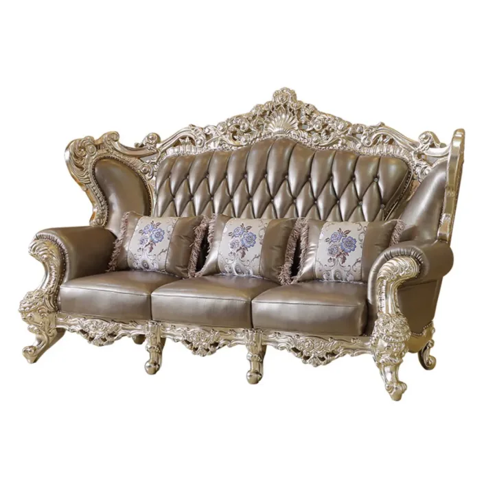Globe Furnishings - European Style First Layer Cowhide Palace Villa Sofa Globe Furnishings - European Style First Layer Cowhide Palace Villa Sofa