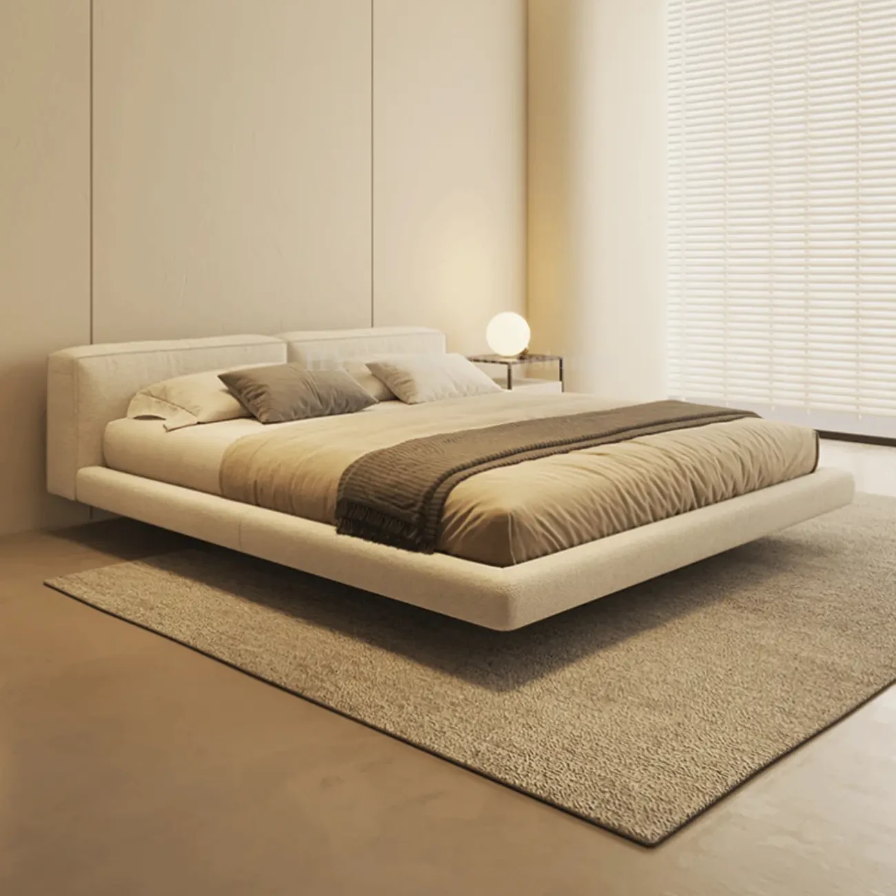 主图-06 Globe Furnishings - Caleb Italian Minimalist Floating Leather Bed