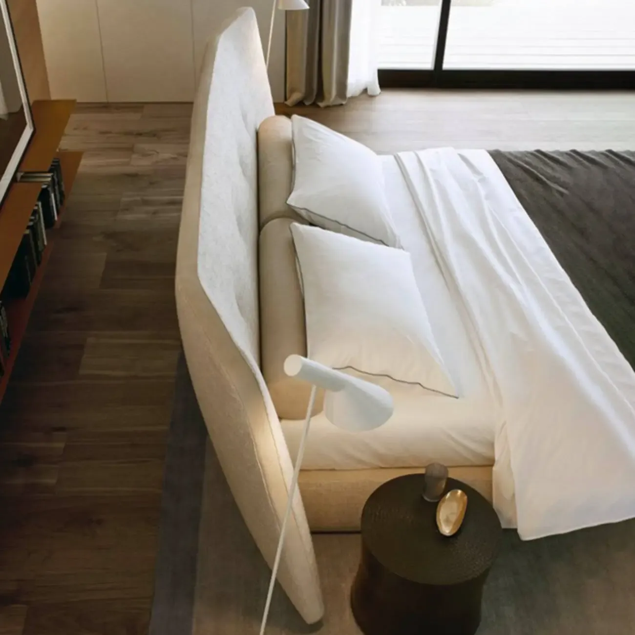 主图-06 Globe Furnishings - Italian Minimalist Linen-Cotton Wide-Screen King Bed