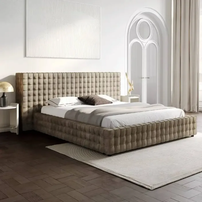 Globe Furnishings - Magic Cube Italian Minimalist Upholstered Bed Globe Furnishings - Magic Cube Italian Minimalist Upholstered Bed