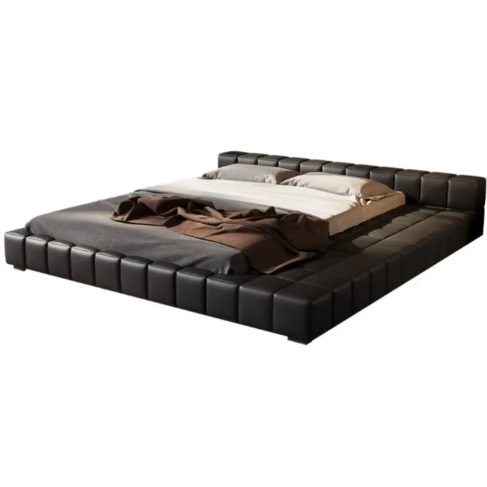 Globe Furnishings - Italian Minimalist Tatami Leather Bed Globe Furnishings - Italian Minimalist Tatami Leather Bed