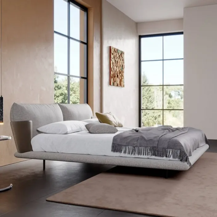 Globe Furnishings - Minimalist Modern Upholstered Saddle Bed Globe Furnishings - Minimalist Modern Upholstered Saddle Bed