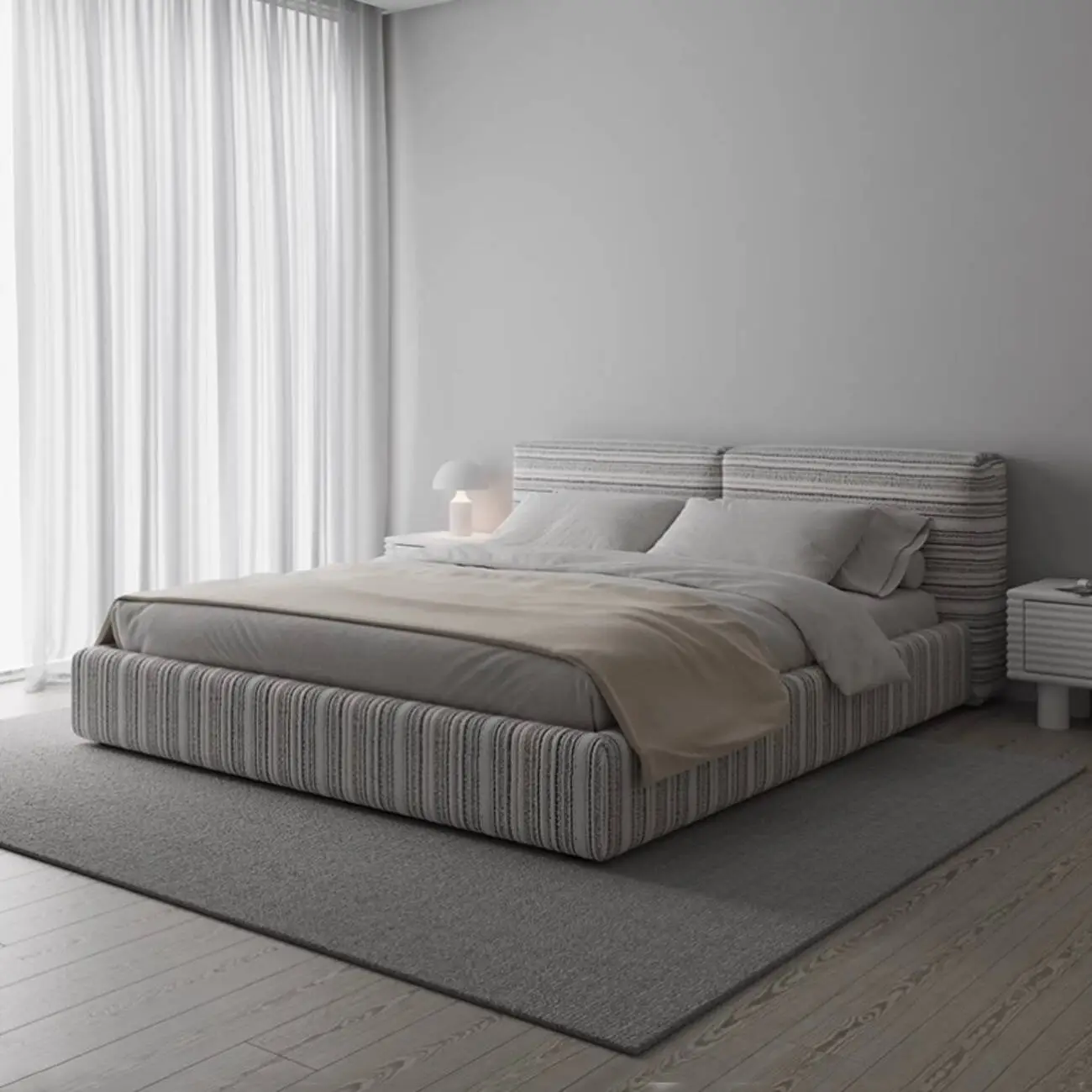 主图-06 Globe Furnishings - Danbodu Linen-Cotton Blend Fabric Bed