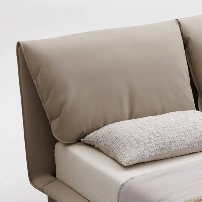 Globe Furnishings - Elephant Ear Bed Italian Minimalist Genuine Leather Bed Globe Furnishings - Elephant Ear Bed Italian Minimalist Genuine Leather Bed
