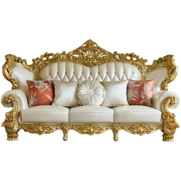 Globe Furnishings - Royal Solid Wood Gold Carved European Style Sofa
