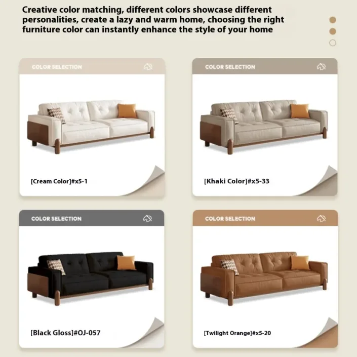 Globe Furnishings - Vintage-Style Straight-Back Leather Sofa Globe Furnishings - Vintage-Style Straight-Back Leather Sofa
