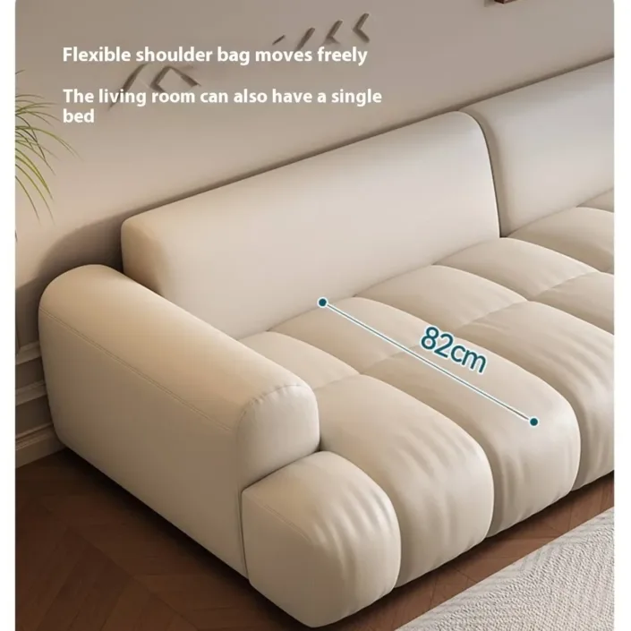 Globe Furnishings - Pastry-shaped piano key genuine leather sofa Globe Furnishings - Pastry-shaped piano key genuine leather sofa