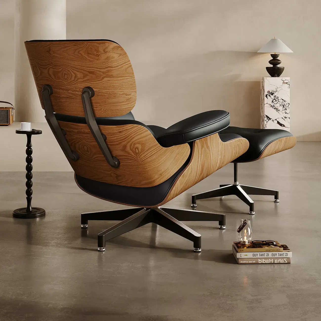 主图-06 Globe Furnishings - Eames Leather Lounge Chair